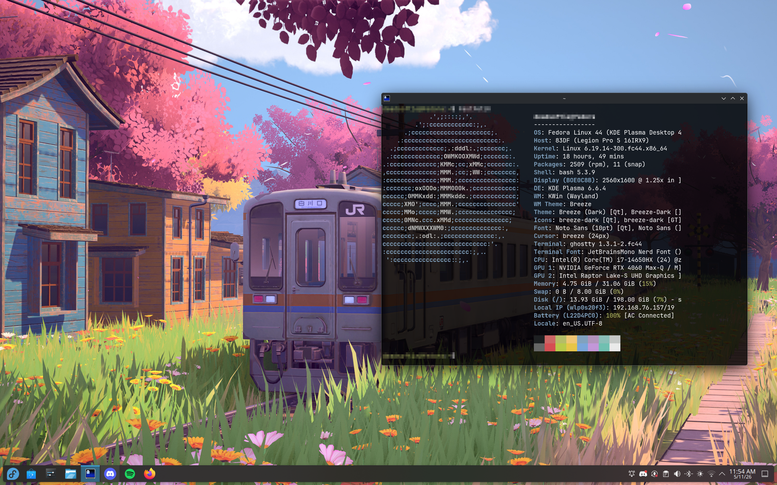 Fedora KDE Plasma desktop